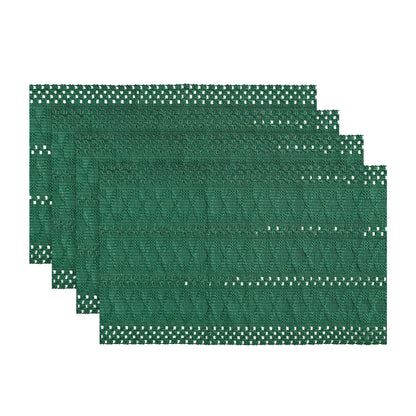 Artoid Mode Red Farmhouse Woven Rustic Hollow Placemats Set of 4-12x18 Inch