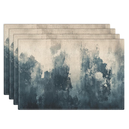 Emvency Farmhouse Placemats Set of 4, 12x18 Inch, Blue and Orange