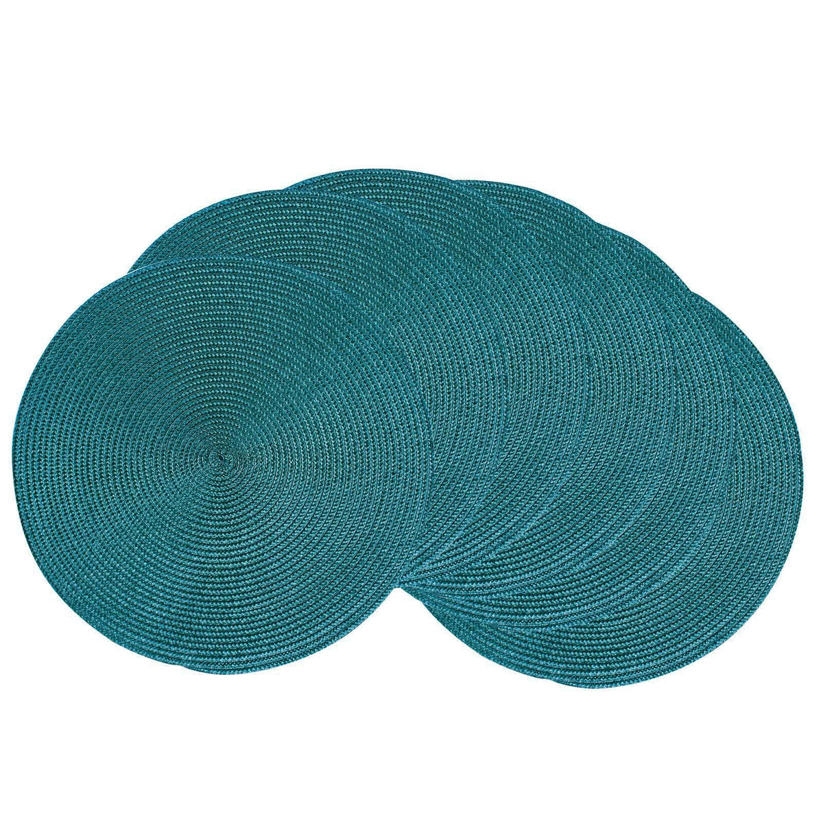 AHHFSMEI Round Braided Placemats Set of 6 15 Inch Burnt Orange Table Mats