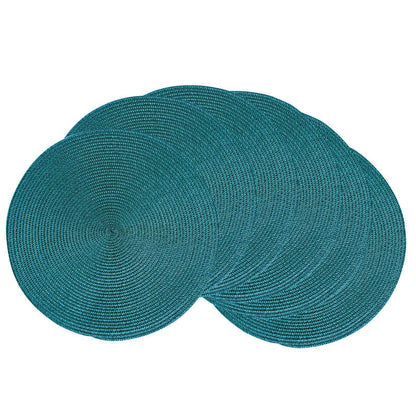 AHHFSMEI Round Braided Placemats Set of 6 15 Inch Burnt Orange Table Mats