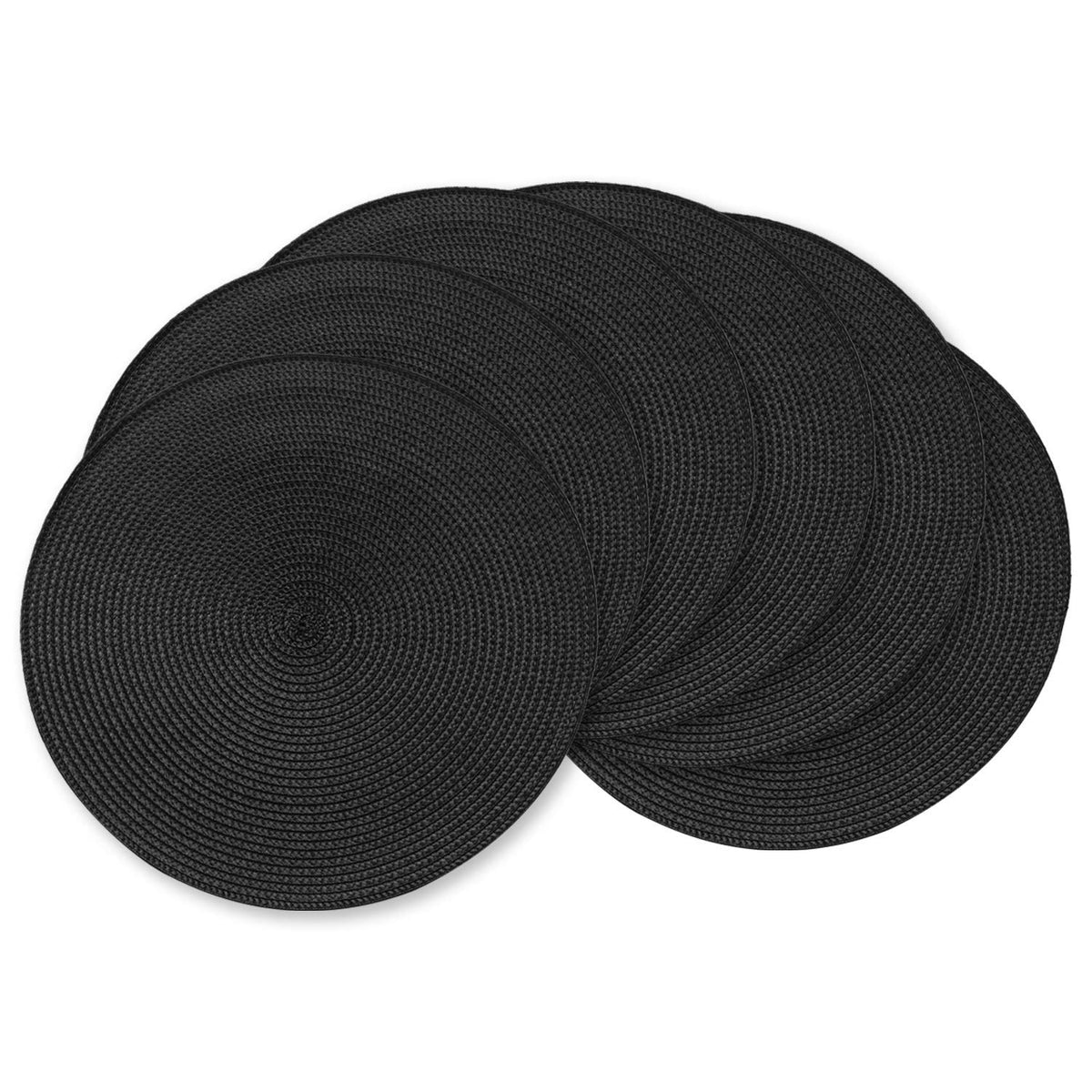 AHHFSMEI Round Braided Placemats Set of 6 15 Inch Burnt Orange Table Mats