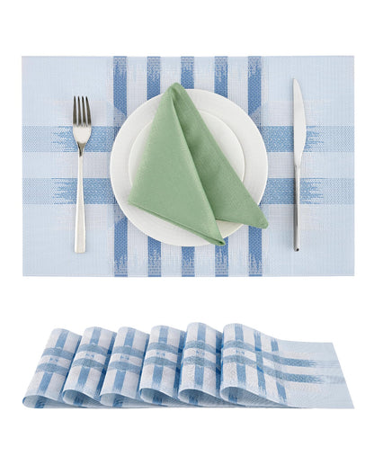 Woven Vinyl Beige Placemats Set of 12, Linen Look & Easy to Clean