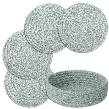 Trivets for Hot Dishes, Pots and Pans, 4 Pcs Hot Pads with Storage Basket