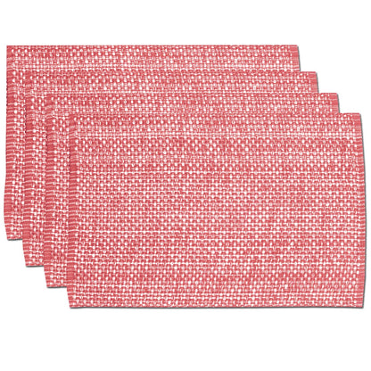 Sweet Home Collection 100% Cotton Placemats for Dining Room Rectangle Two Tone Woven Fabric 13" x 19" Soft Durable Table Mat Set, Set of 6, Dark Blue