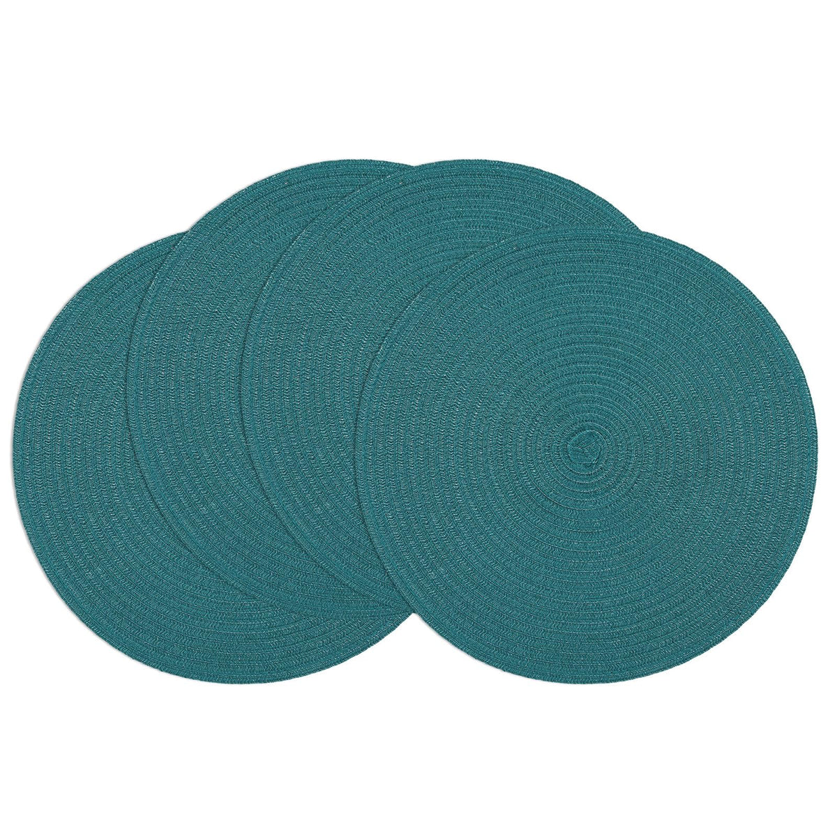 SHACOS Round Braided Placemats Set of 8 Cotton Fabric Round Table Mats Non Slip Washable 15 inch Round Place Mats Home Party Table Decor (Beige, 8)