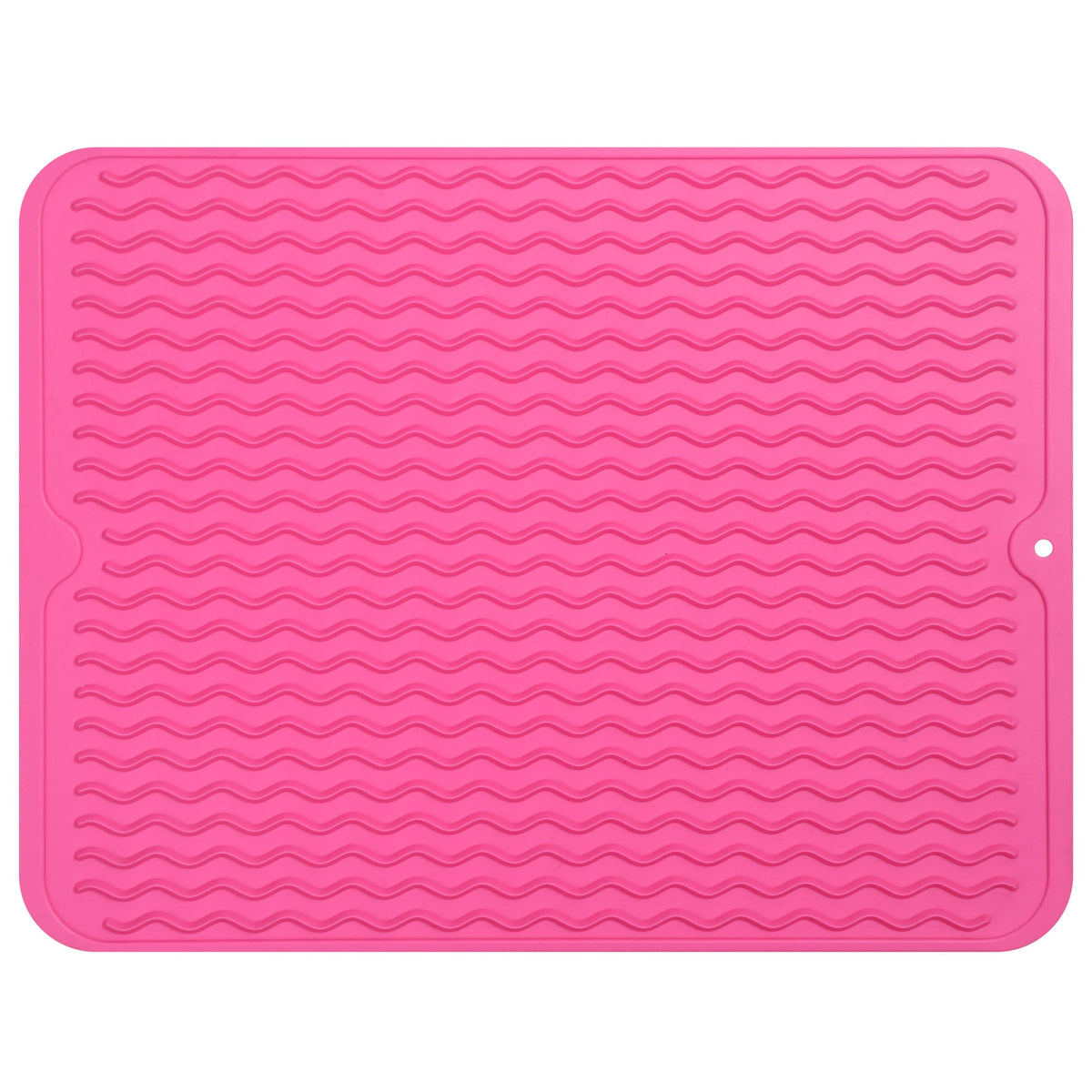 MicoYang Silicone Dish Drying Mat — Quick-Dry Ridges Counter & Sink Pad, Heat-Resistant Trivet to 450°F, Non-Slip & Dishwasher Safe, Roll-Up Storage, 18 Colors & 9 Sizes (Black, 16"×12")