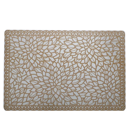 Place Mats PVC Set of 6, Table Placemats Set of 6 PVC Table Mats Natural Color (6 pcs, Red Leaves)