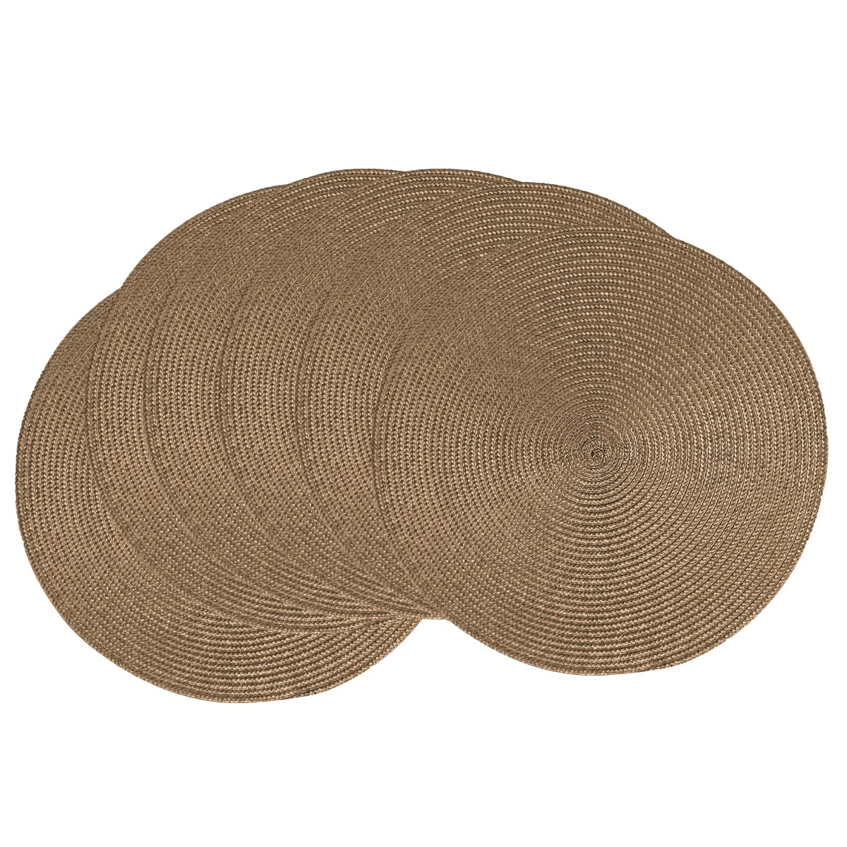 AHHFSMEI Round Braided Placemats Set of 6 15 Inch Burnt Orange Table Mats