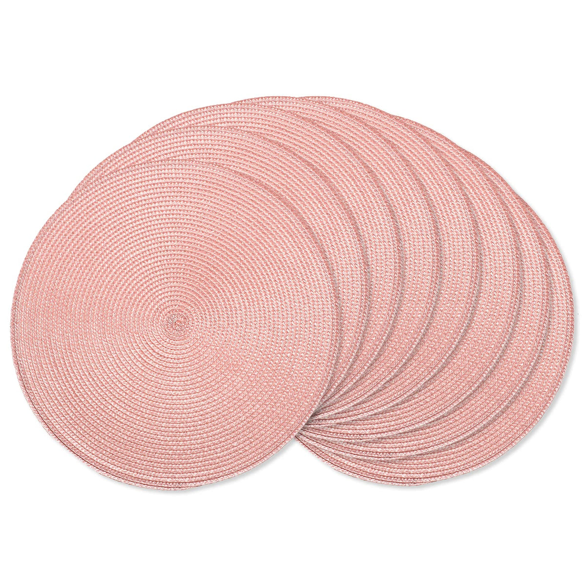 AHHFSMEI Round Braided Placemats Set of 6 15 Inch Burnt Orange Table Mats