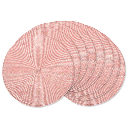 AHHFSMEI Round Braided Placemats Set of 6 15 Inch Burnt Orange Table Mats