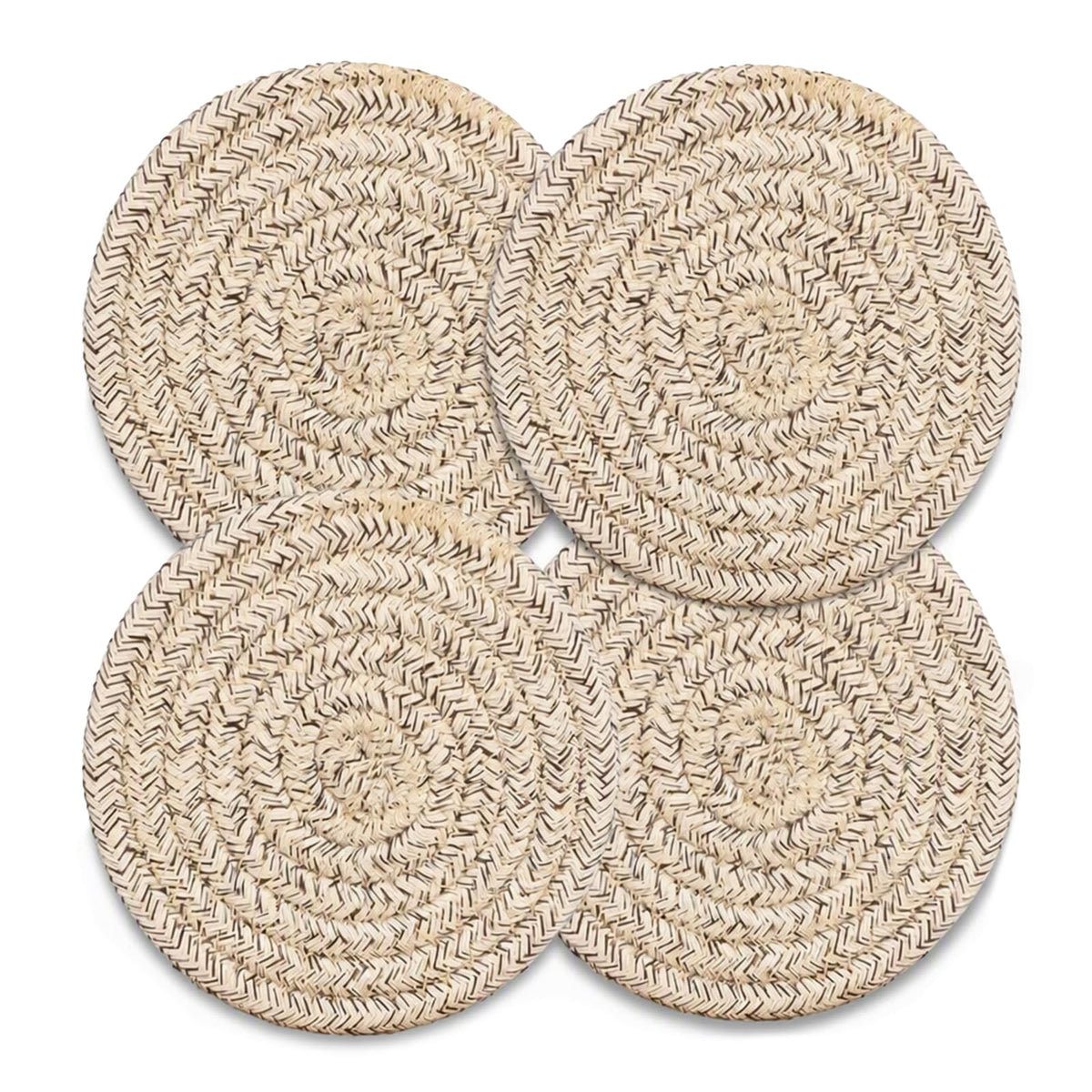 Trivets for Hot Dishes, Hot Pads for Kitchen, 7'' Trivets for Hot Pots and Pans, Pot Holders for Kitchen, Pot Holders Heat Resistant 4-Pcs, Kitchen Essentials for New Home (Brown)