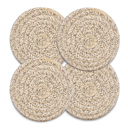 Trivets for Hot Dishes, Hot Pads for Kitchen, 7'' Trivets for Hot Pots and Pans, Pot Holders for Kitchen, Pot Holders Heat Resistant 4-Pcs, Kitchen Essentials for New Home (Brown)