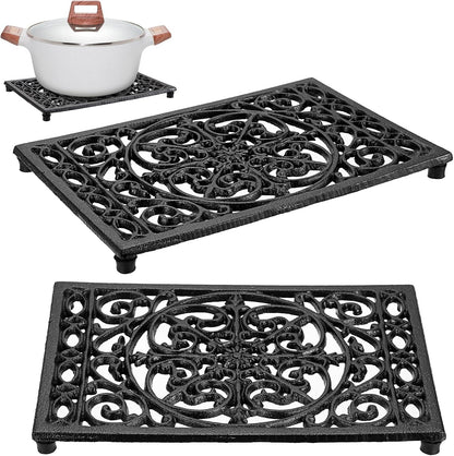 Sumnacon Cast Iron Trivet 2Pcs Heat Resistant Trivets for Hot Pots and Pans