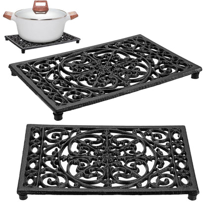 Sumnacon Cast Iron Trivet 2Pcs Heat Resistant Trivets for Hot Pots and Pans