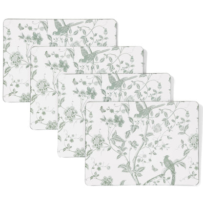 Laura Ashley Cork Placemats, 16 x 12-inch, Set of 4, Summer Palace Blue