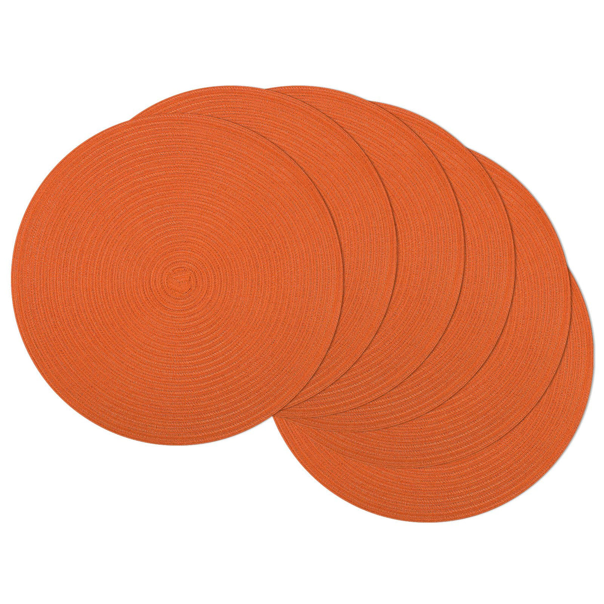 SHACOS Round Braided Placemats Set of 8 Cotton Fabric Round Table Mats Non Slip Washable 15 inch Round Place Mats Home Party Table Decor (Beige, 8)