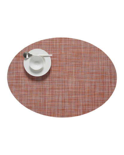 Chilewich Mini Basketweave Placemats, Round Woven Placemats Set of 4