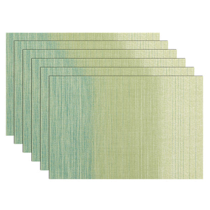 SHACOS Teal Blue Woven Placemats Set of 6 Place Mats for Dining Table