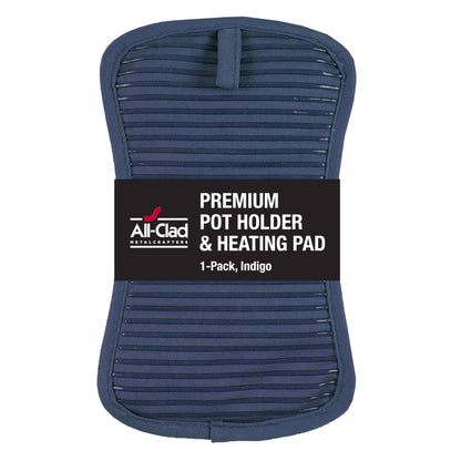 All-Clad Premium Pot Holder & Heating Pad, (2-Pack) Heat Resistant to 500 Degrees, 100% Cotton 10"x6.25" for Kitchen and Barbeque, Chili Red