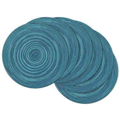 SHACOS Round Braided Placemats Set of 8 Cotton Fabric Round Table Mats Non Slip Washable 15 inch Round Place Mats Home Party Table Decor (Beige, 8)
