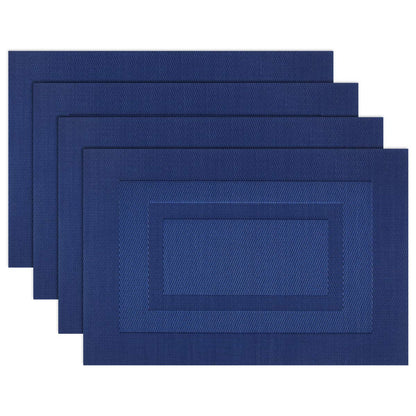 PIGCHCY Placemats,Durable Placemats for Dining Table,Washable Woven Vinyl Kitchen Placemats Set of 4 (Brown)