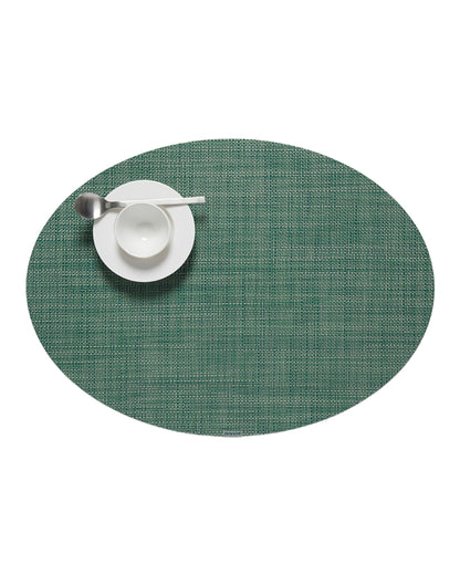 Chilewich Mini Basketweave Placemats, Round Woven Placemats Set of 4