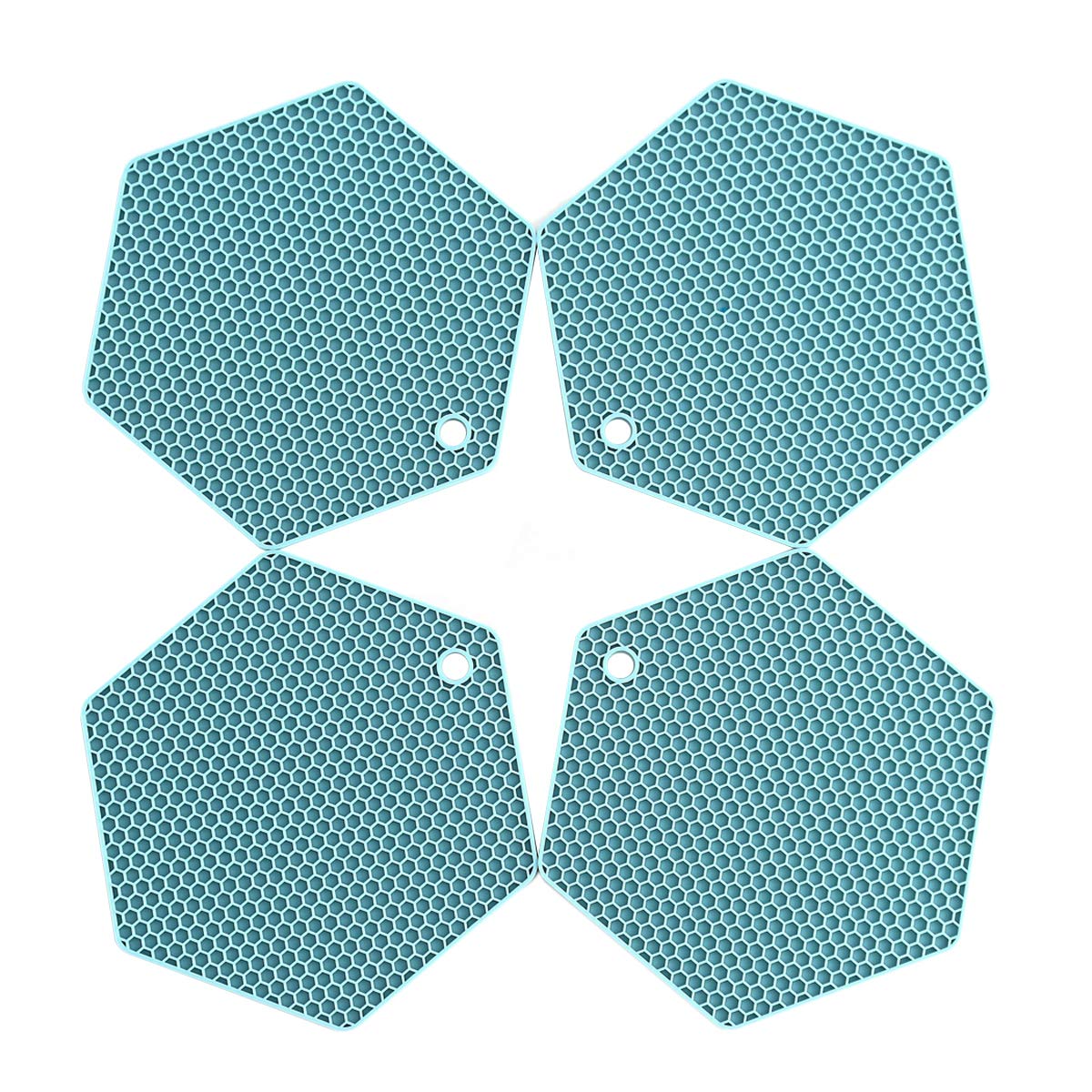 4 Packed Silicone Trivet Mats - DIY Different Size Dish Drying Mat, Hot Pot Holder for Pots & Pans, Non-Slip & Heat Resistant Kitchen Hot Pads for Countertops & Table,Grey