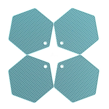 4 Packed Silicone Trivet Mats - DIY Different Size Dish Drying Mat, Hot Pot Holder for Pots & Pans, Non-Slip & Heat Resistant Kitchen Hot Pads for Countertops & Table,Grey
