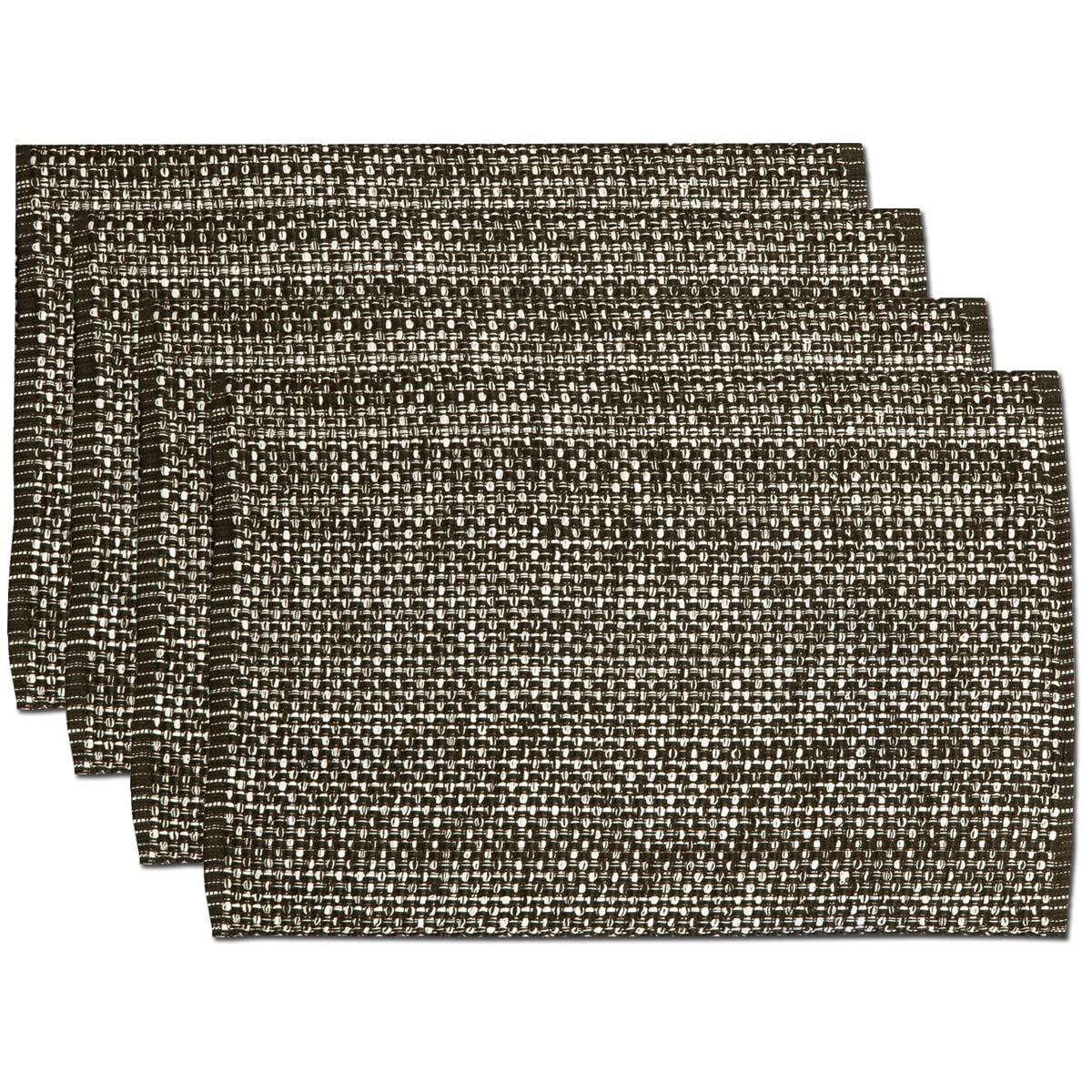 Sweet Home Collection 100% Cotton Placemats for Dining Room Rectangle Two Tone Woven Fabric 13" x 19" Soft Durable Table Mat Set, Set of 6, Dark Blue