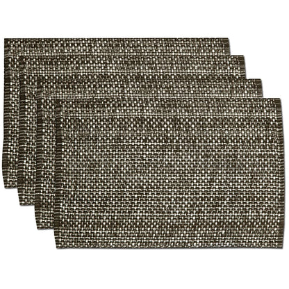 Sweet Home Collection 100% Cotton Placemats for Dining Room Rectangle Two Tone Woven Fabric 13" x 19" Soft Durable Table Mat Set, Set of 6, Dark Blue