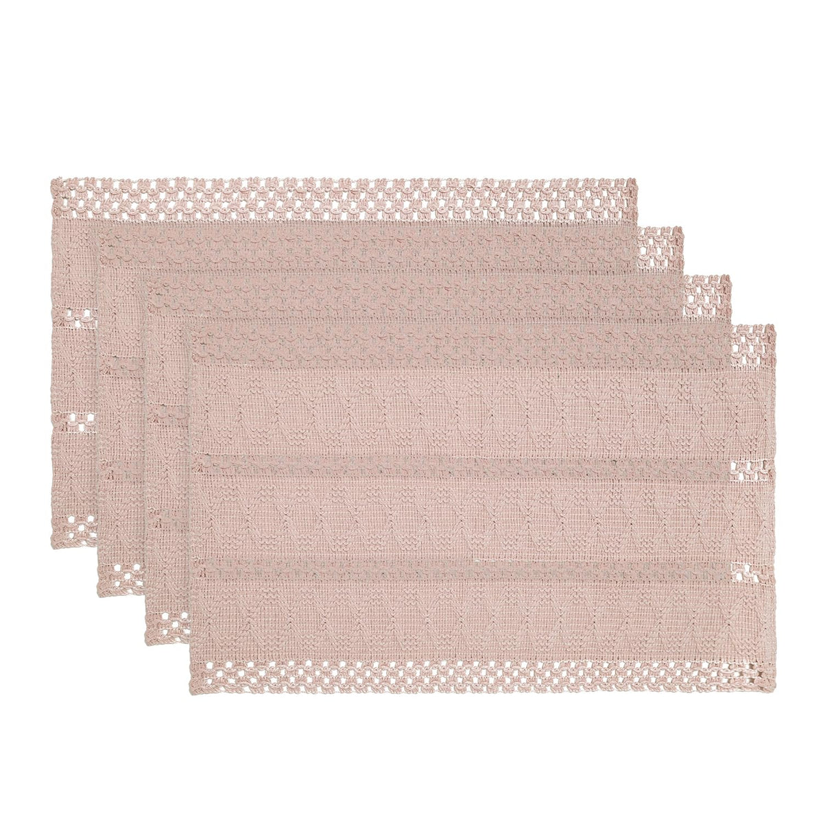 Artoid Mode Red Farmhouse Woven Rustic Hollow Placemats Set of 4-12x18 Inch