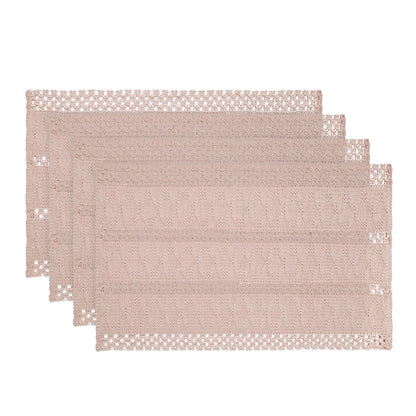 Artoid Mode Red Farmhouse Woven Rustic Hollow Placemats Set of 4-12x18 Inch