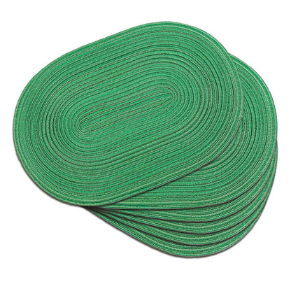 Placemats Set of 6, Woven Oval Braided Dining Table Mats(Brown)