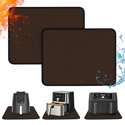 2 PCS Heat Resistant Mats for Countertop Air Fryer, 18x15in, Black