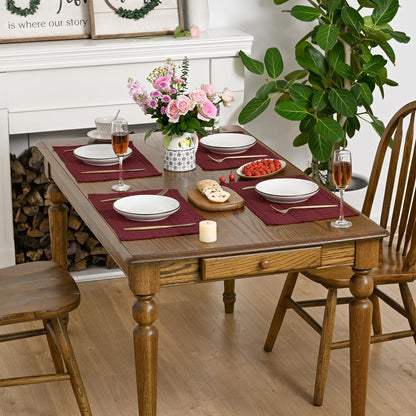 Artoid Mode Red Farmhouse Woven Rustic Hollow Placemats Set of 4-12x18 Inch
