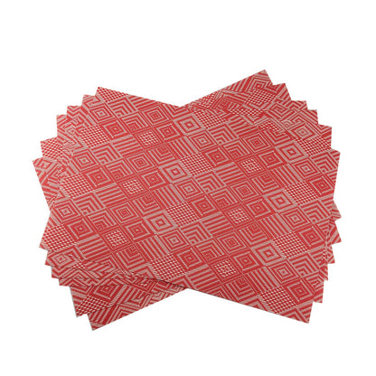 Luxury Gold Placemats Set of 6 Crossweave Woven Vinyl Placemat for Dining Table Heat Resistant Non-Slip Kitchen Table Mats Easy to Clean