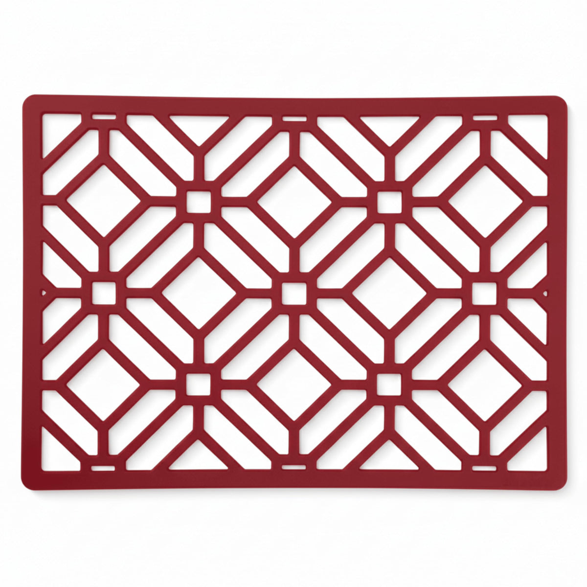 GASARÉ, Extra Large, Thick, Silicone Trivet for Hot Dishes, Pots, and Pans, Heat Resistant Mat for Countertop, Hot Pad for Kitchen, Easy to Clean, 16 x 12 x 3/8 Inches, (White, Geometric)
