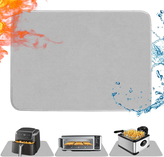 TOHONFOO Heat Resistant Mats for Countertop & Air Fryer, 18x15 in, Gray
