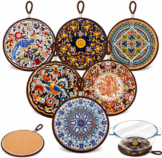 6 Pack 6.7" Trivets for Hot Dishes, Pots and Pans, Heat Resistant