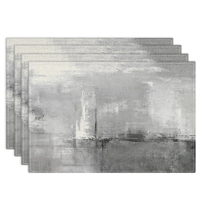 Emvency Farmhouse Placemats Set of 4, 12x18 Inch, Blue and Orange