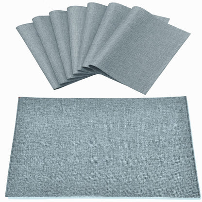 Linen Placemats Set of 8, Machine Washable, Heat Resistant, Wrinkle Free, Thick Polyester Kitchen Place Mats for Dining Table (Orange)