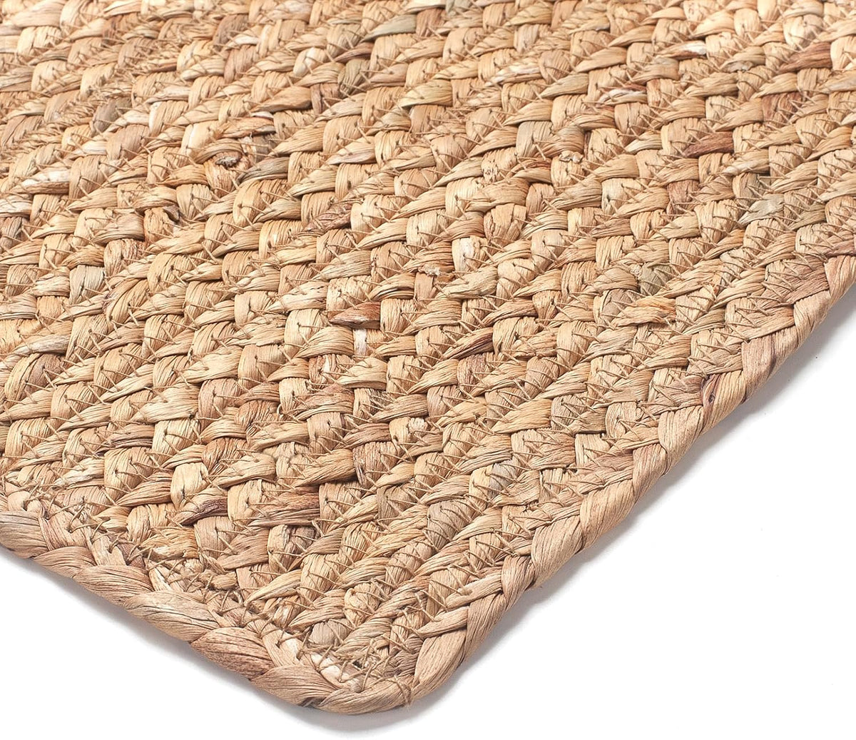 Woven Placemats Set of 6, 17" x 12" Rattan Table Mats, Natural Water Hyacinth Chargers for Dinner Plates, Wicker Placemats for Dining Table, Home, Wedding