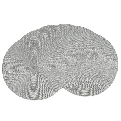 AHHFSMEI Round Braided Placemats Set of 6 15 Inch Burnt Orange Table Mats
