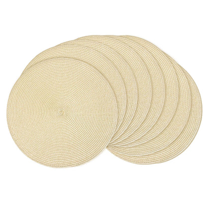 AHHFSMEI Round Braided Placemats Set of 6 15 Inch Burnt Orange Table Mats