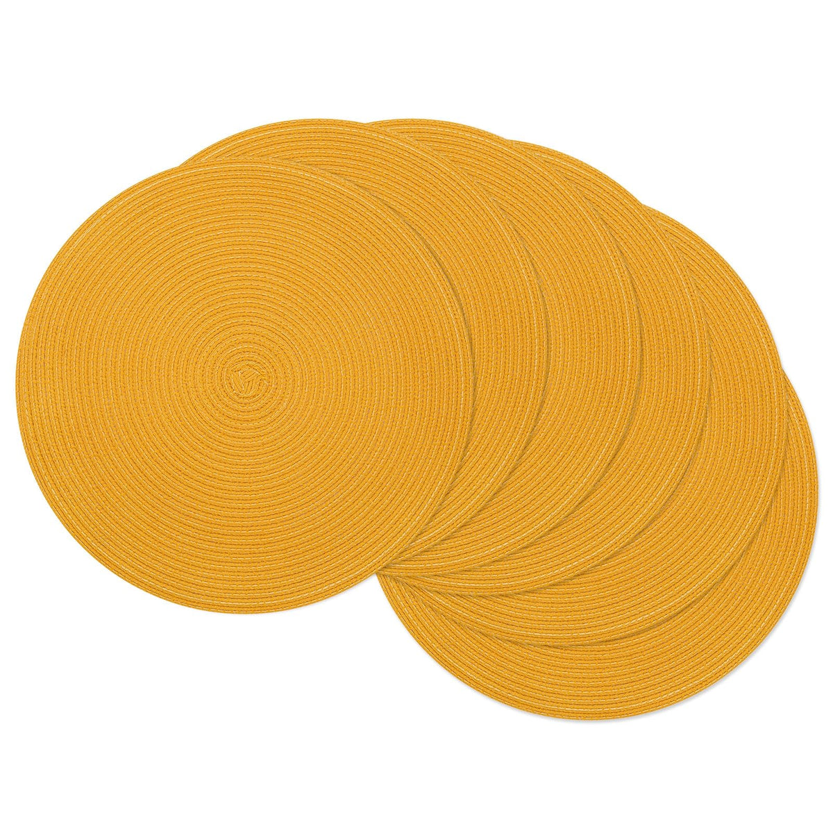SHACOS Round Braided Placemats Set of 8 Cotton Fabric Round Table Mats Non Slip Washable 15 inch Round Place Mats Home Party Table Decor (Beige, 8)