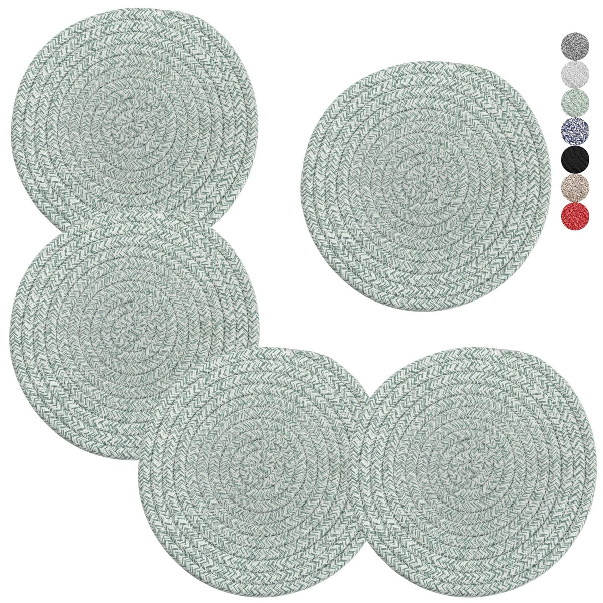 Trivets for Hot Dishes, Pots and Pans, 8 Inches Hot Pads 5 Pcs, Pot Holders for Kitchen, Heat Resistant Mat Protect Counter, Coasters Set Home Essentials Farmhouse Decor (Brown)