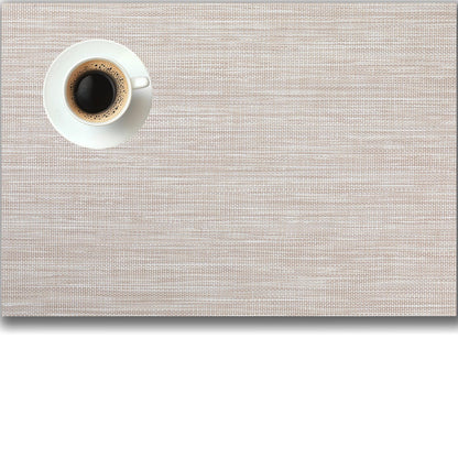 Placemats Set of 4 - Easy Clean Woven Vinyl Placemats for Dining Table, Indoor/Outdoor Place Mats, Washable PVC Table Mats（Caramel）