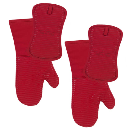 All-Clad Premium Pot Holder & Heating Pad, (2-Pack) Heat Resistant to 500 Degrees, 100% Cotton 10"x6.25" for Kitchen and Barbeque, Chili Red
