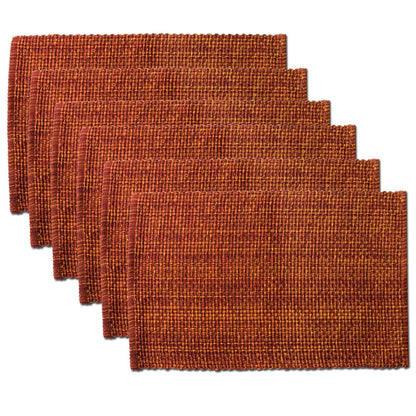 Sweet Home Collection 100% Cotton Placemats for Dining Room Rectangle Two Tone Woven Fabric 13" x 19" Soft Durable Table Mat Set, Set of 6, Eggshell