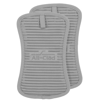 All-Clad Premium Pot Holder & Heating Pad, (2-Pack) Heat Resistant to 500 Degrees, 100% Cotton 10"x6.25" for Kitchen and Barbeque, Chili Red